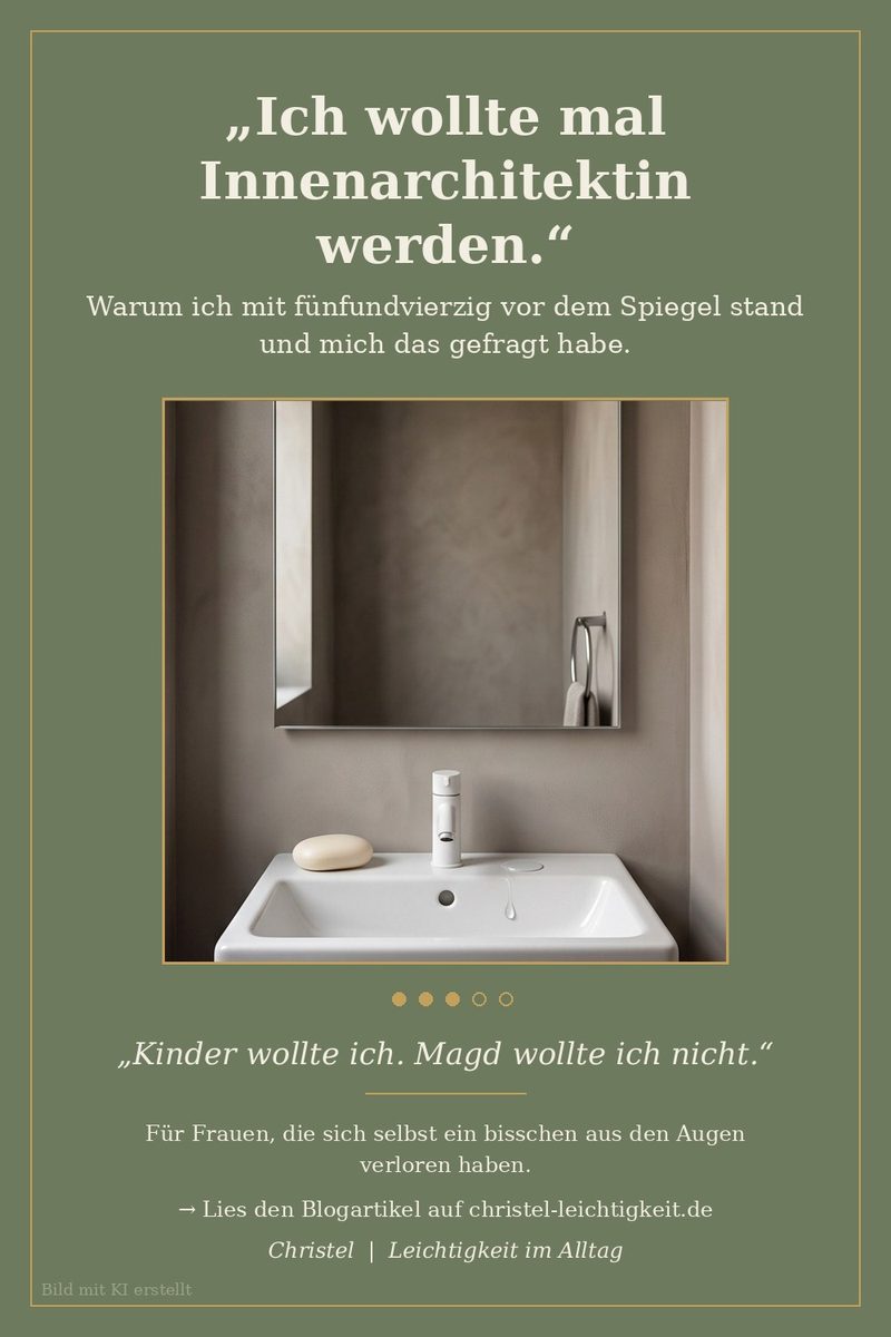 Grünes Bild mit einem Spiegel über einem kleinen Waschbecken